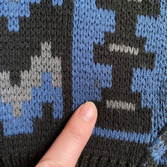Vintage black & blue sweater - Picture 4 of 4